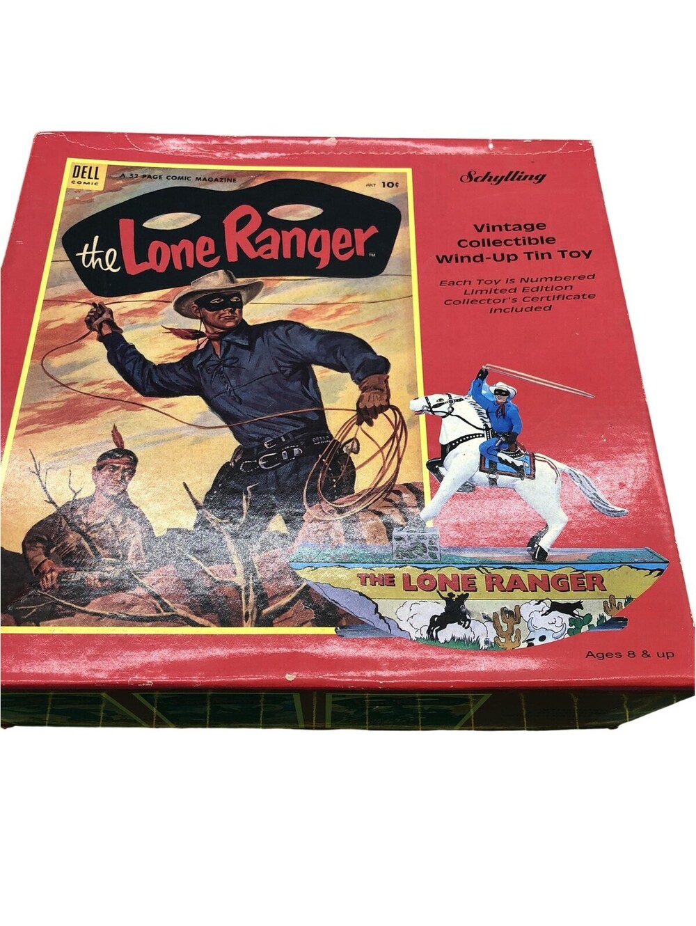 Vintage Schylling The Lone Ranger Wind-Up Tin Toy Horse Boxed Limited Edition